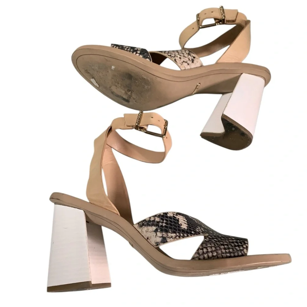 Gianni Bini Marilane snake print block heel sandal women’s shoe size 7.5